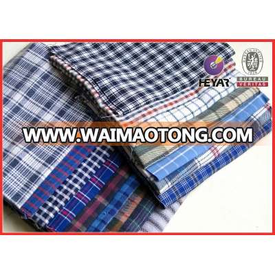 check men's polyester italian egyptian cotton shirting fabric